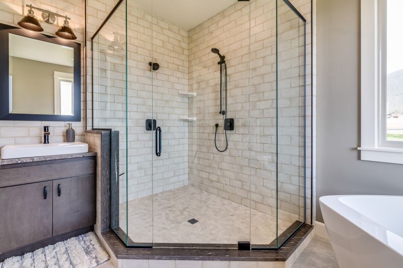 Corner Shower with Clear Glass